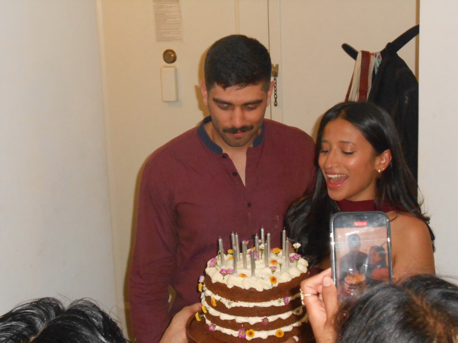 Celebrating our first birthday living in NYC with a 4-layer homemade carrot cake (the beginning of Suvi's birthday era)!