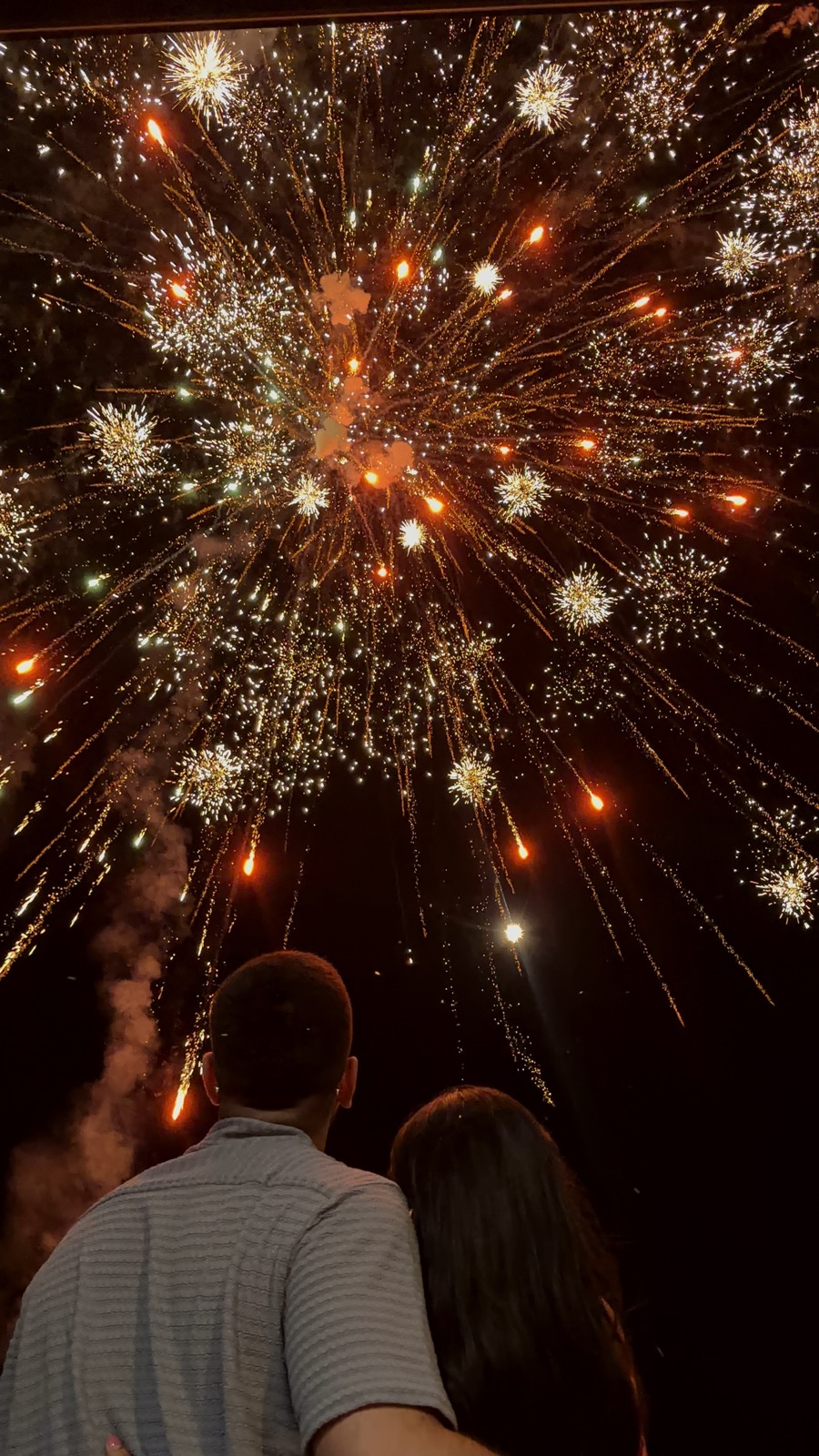 Celebrating our birthdays together in Houston with fireworks in Suvi's parents' backyard. Shoutout Ramya for this epic photo.